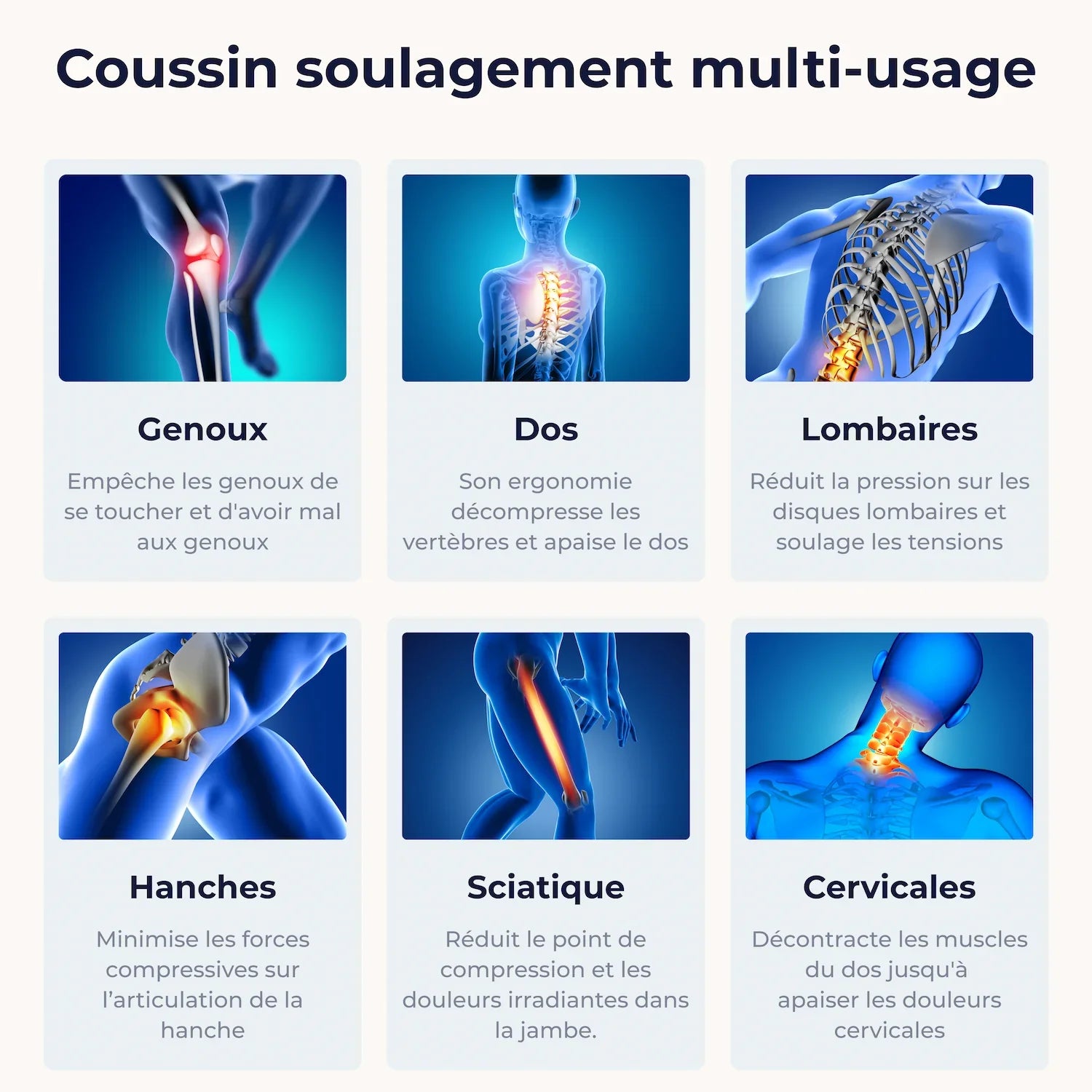 Coussin Orthopédique Genoux ICON- Le secret d'un sommeil sans douleur