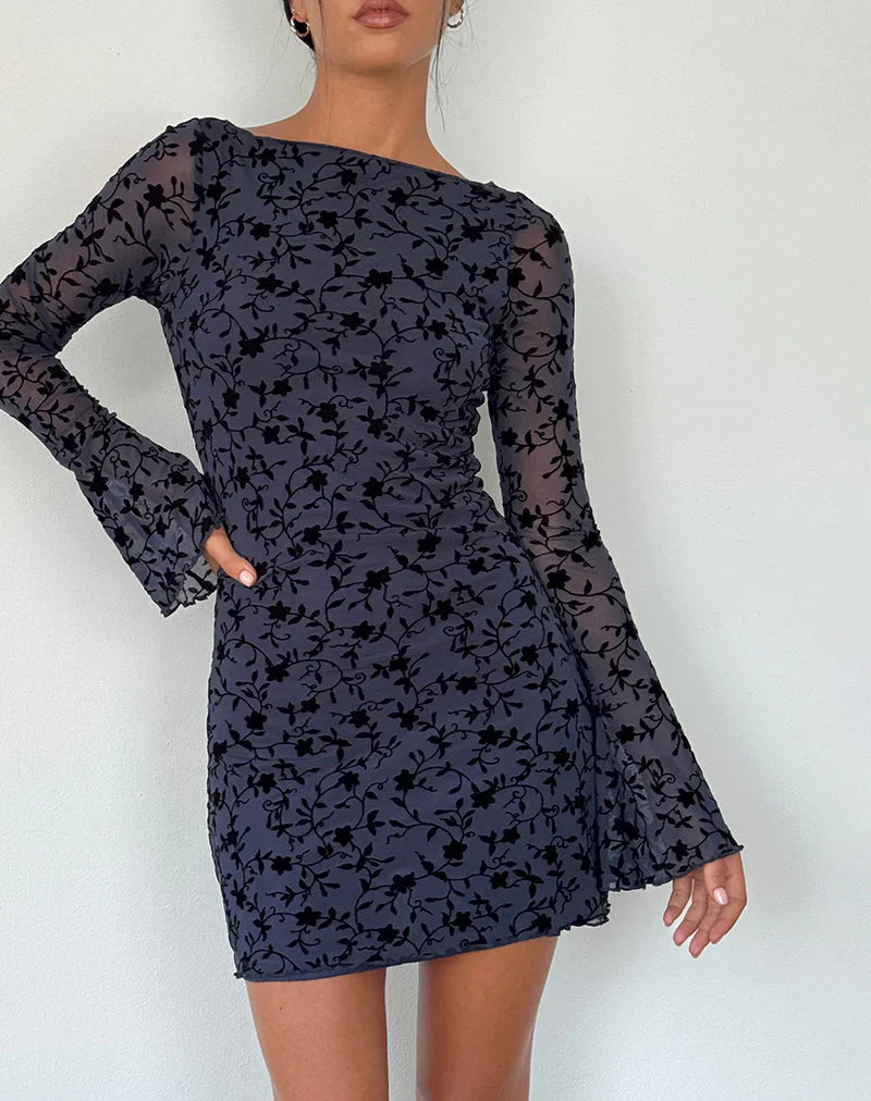 Sevila | Robe Manches Longues Fleurie