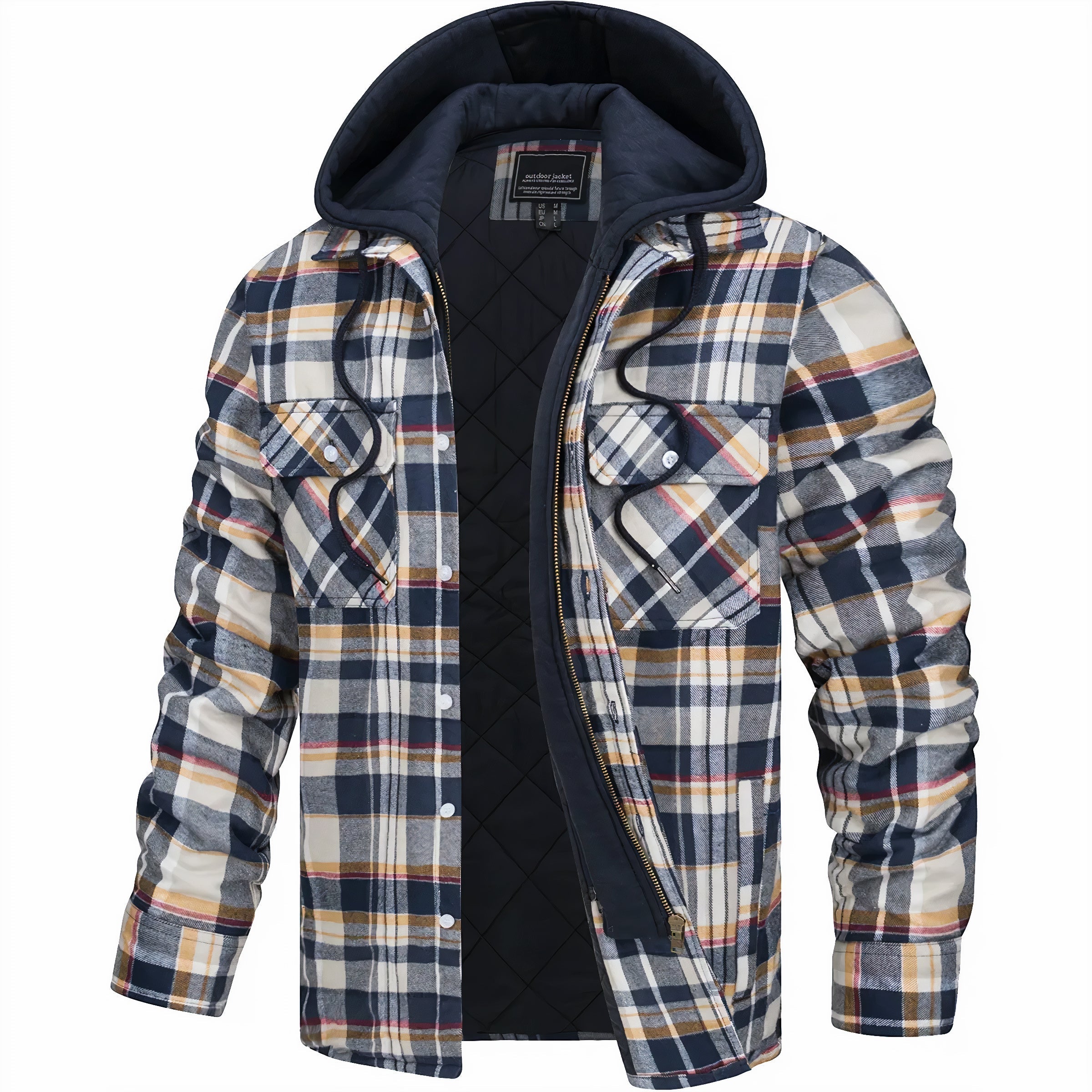 Laurent™ | Veste à carreaux avec fermeture éclair