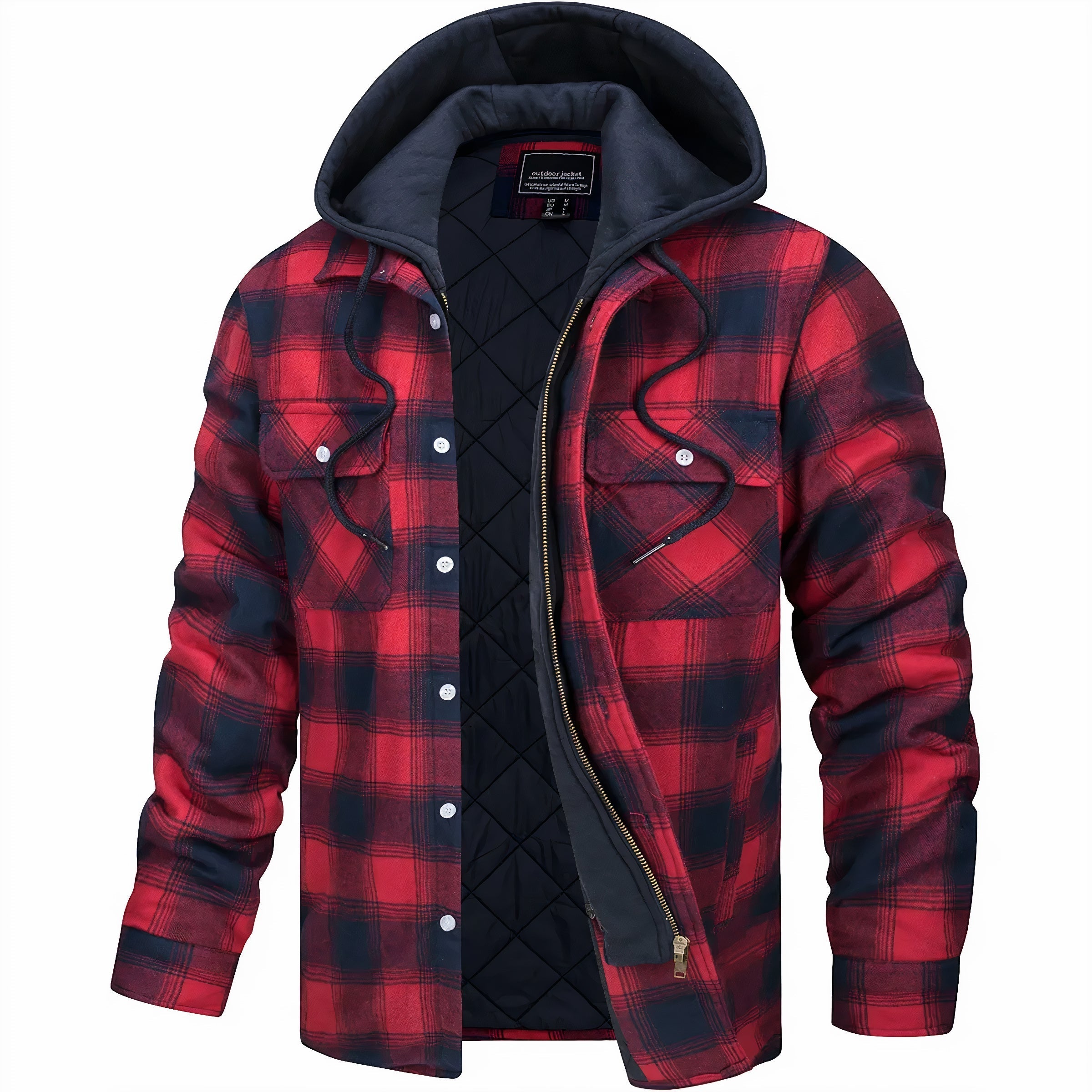 Laurent™ | Veste à carreaux avec fermeture éclair