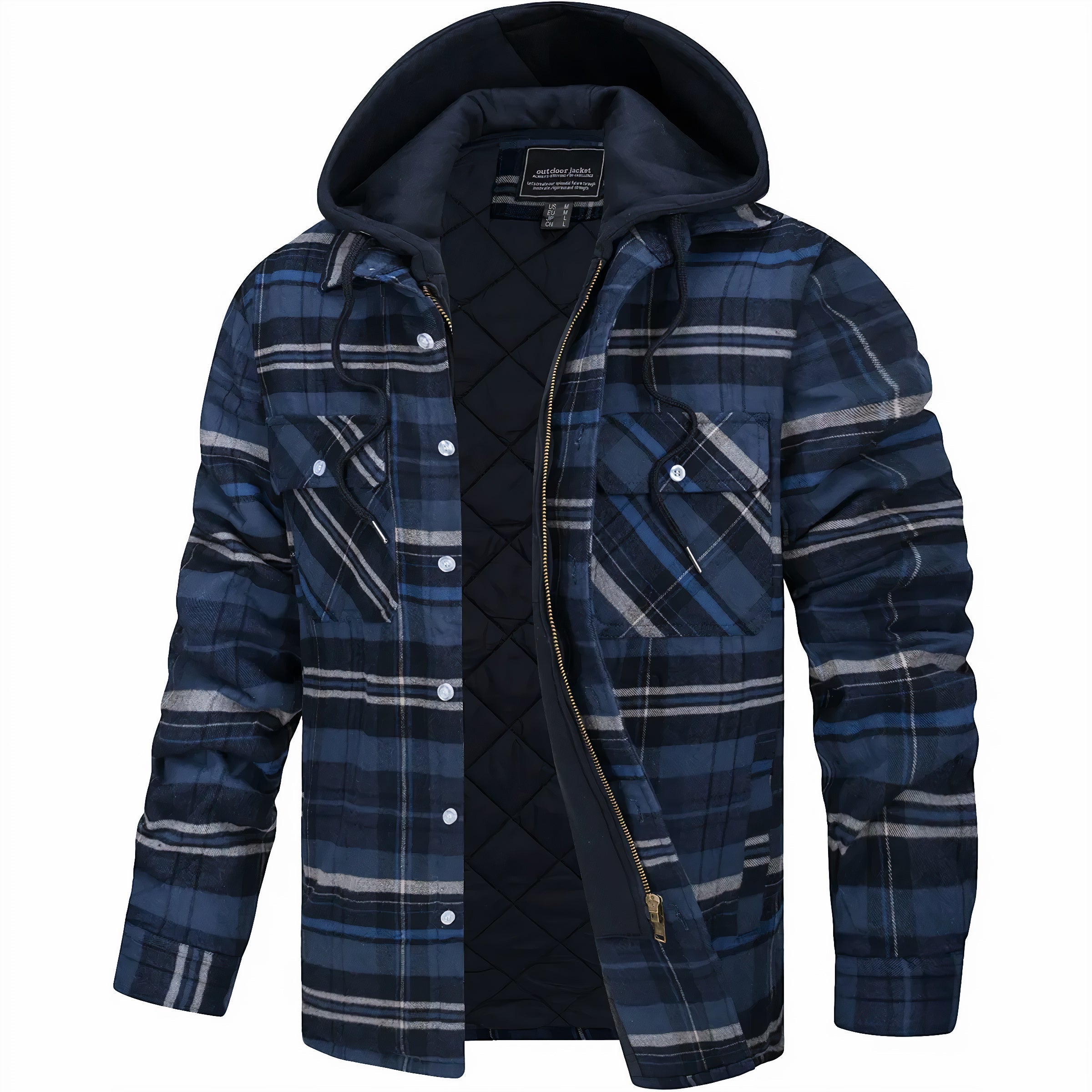 Laurent™ | Veste à carreaux avec fermeture éclair