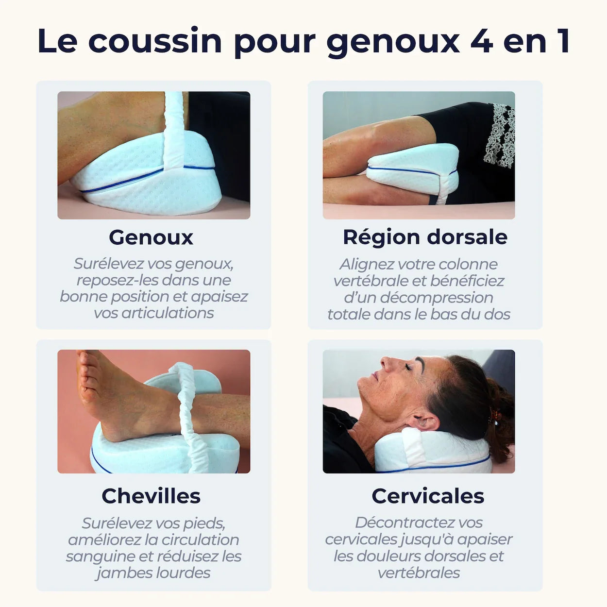 Coussin Orthopédique Genoux ICON- Le secret d'un sommeil sans douleur
